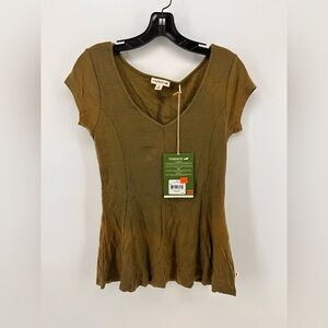 Toad and co nwt daisy rib t shirt green thyme size s